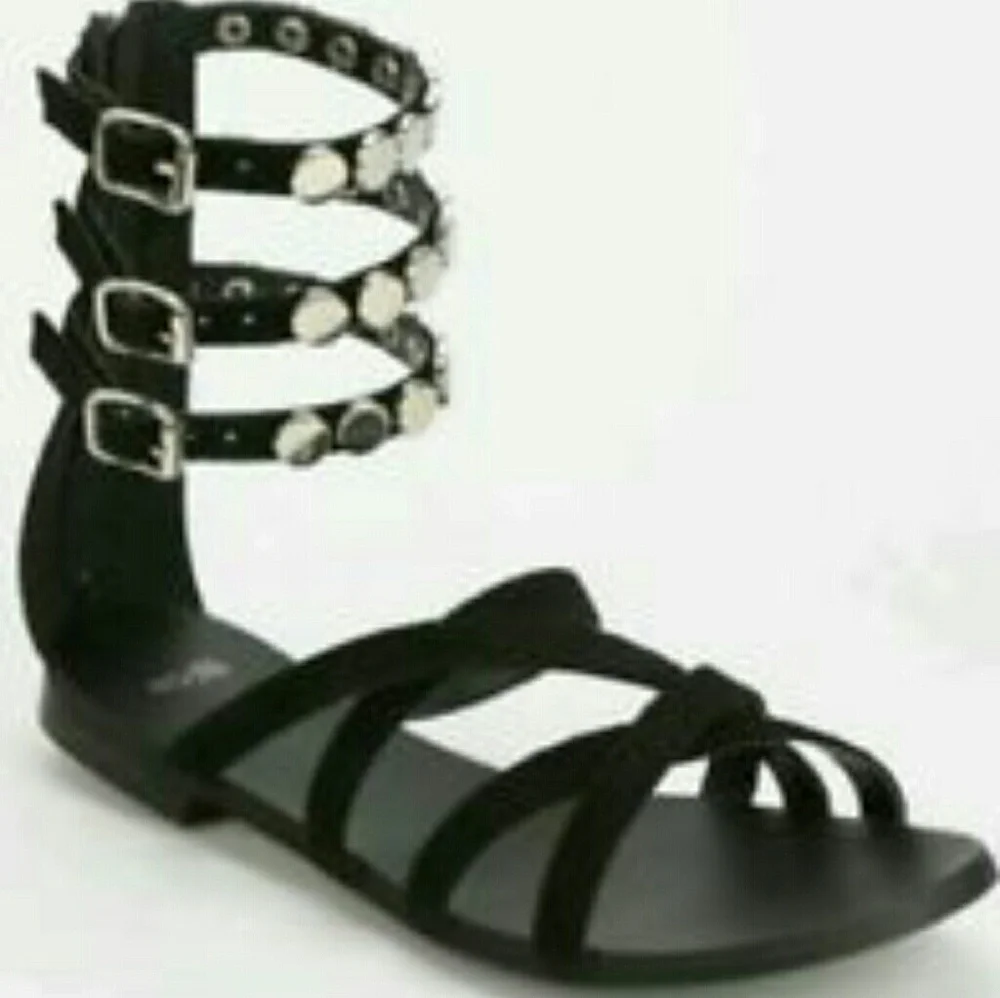 COPY Studded Suede Gladiator Sandals Quiet Luxury Boho Resort Minimalist Summer
